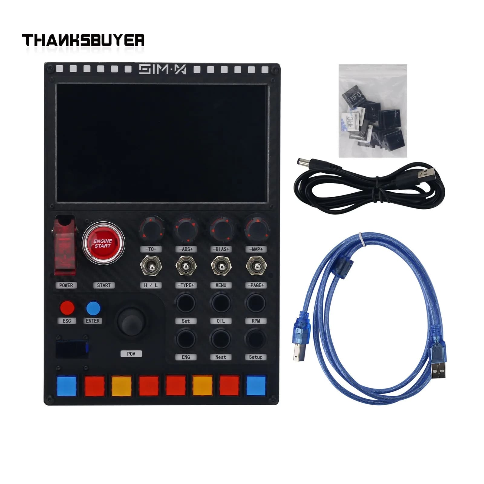 SIMX V7 PRO 7" Scatola pulsanti RGB Sim Racing Scatola pulsanti Simulatore di corse per Thrustmaster Simagic e per MOZA