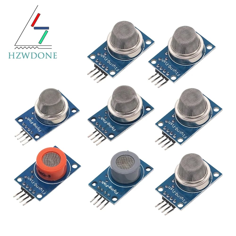 MQ-2 MQ-3 MQ-4 MQ-5 MQ-6 MQ-7 MQ-8 MQ-9 MQ-135 Modulo sensore di gas liquefatto metano di rilevamento fumo per Arduino Starter