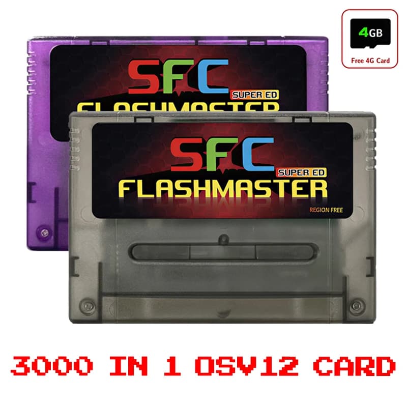 3000 in 1 OS.V12 SFC Game Card For Super Famicom With 4GB TF Card For SNES SFC Video Game Console Game Accessories