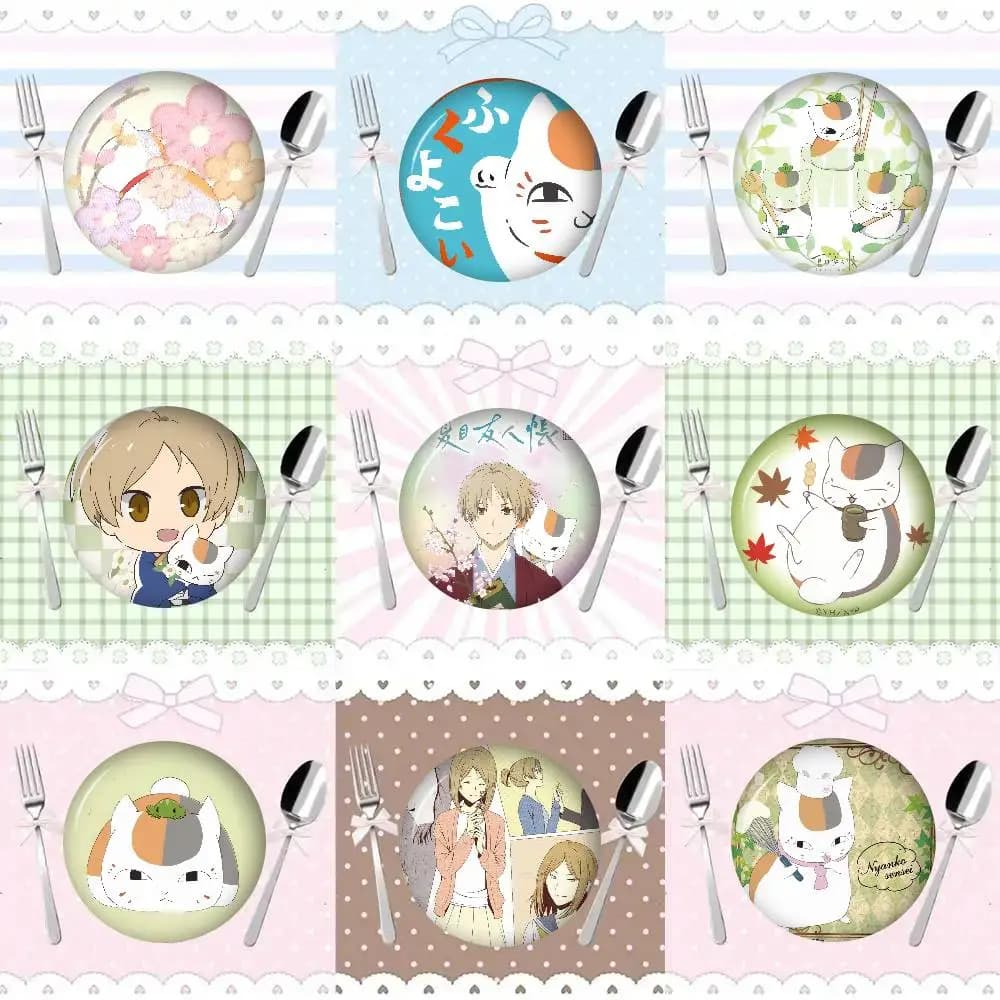 Spilla Anime N-Natsume's Book of Cat Friends, Distintivo Cartone Animato Carino, Pin da Risvolto per Giacca e Jeans, Accessorio Regalo
