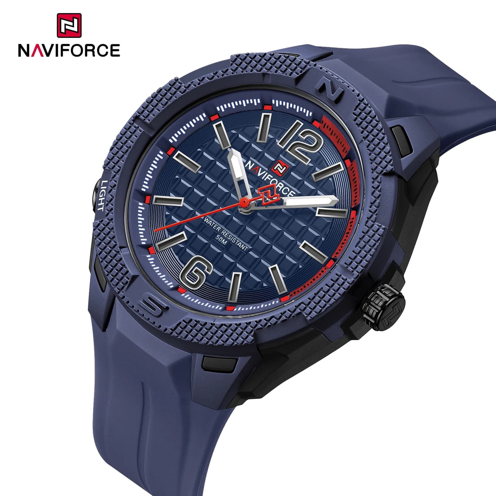 NAVIFORCE 7126 Orologio al quarzo da uomo di moda Casual Semplice cinturino in silicone impermeabile Orologi sportivi luminosi per uomo reloj hombre