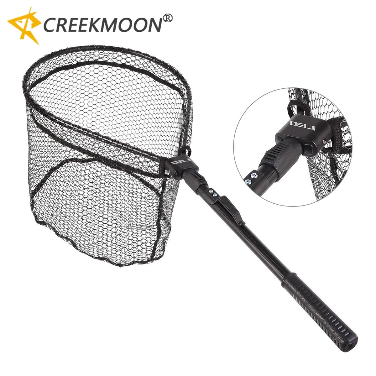 Rete da Pesca Ultraleggera 82x44cm, Portatile e Pieghevole, a Rapida Chiusura, con Maglia Fine, Leggera, per Pesca a Mosca e Lancio