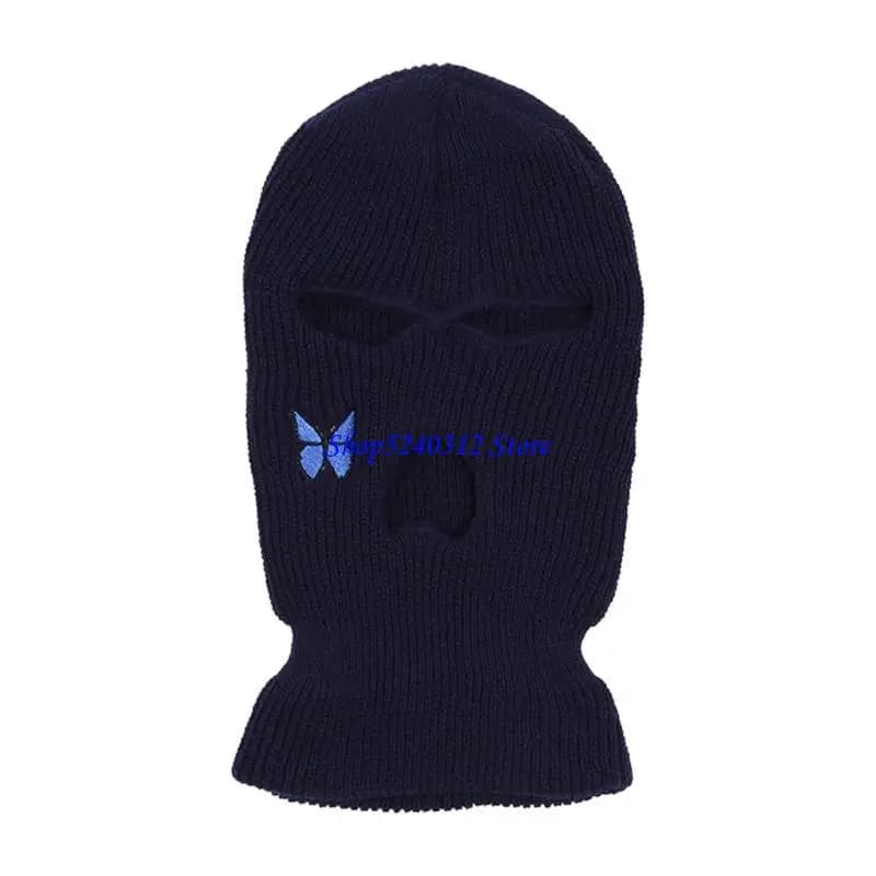 634C Maschera integrale calda lavorata a maglia da sci Cappello passamontagna invernale a tre fori fatto a mano