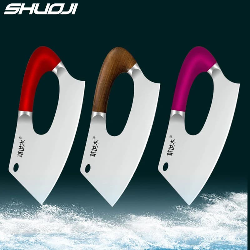 SHUOJI Germany 5 cr15mov stainless steel mannaia knife Super sharp cook knife to slice meat and vegetables