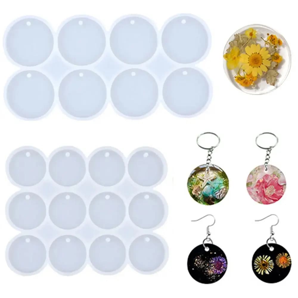 1PC Stampo in silicone geometrico ovale rotondo Stampo in resina epossidica fai-da-te per la creazione di gioielli Orecchini pendenti Accessori portachiavi