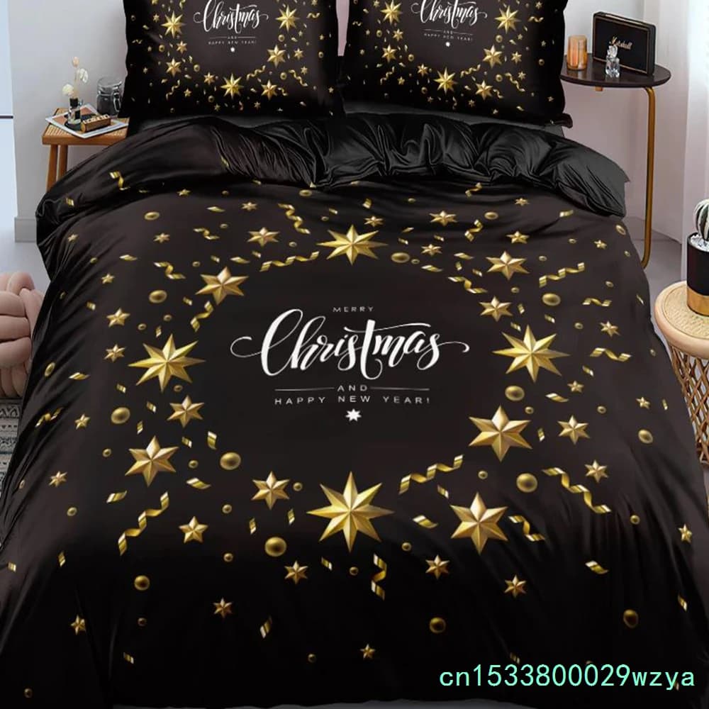 3D Floral Bedding Set Duvet/Quilt/Comforter Cover Sets Flower Bed Linen Merry Christmas Design Custom King Queen Full Size