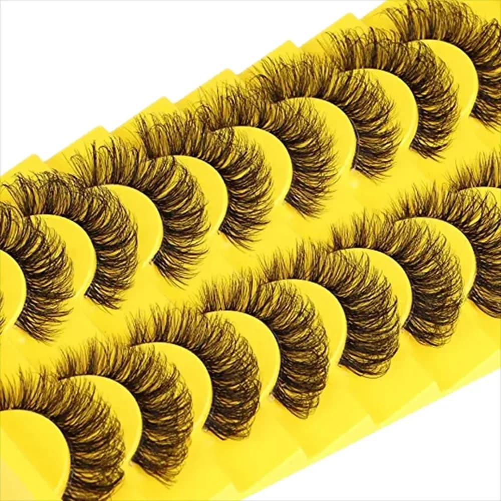 10 paia 6D ciglia finte visone ciglia finte naturali soffici morbidi vapore volume drammatico lungo croce estensione ciglia trucco