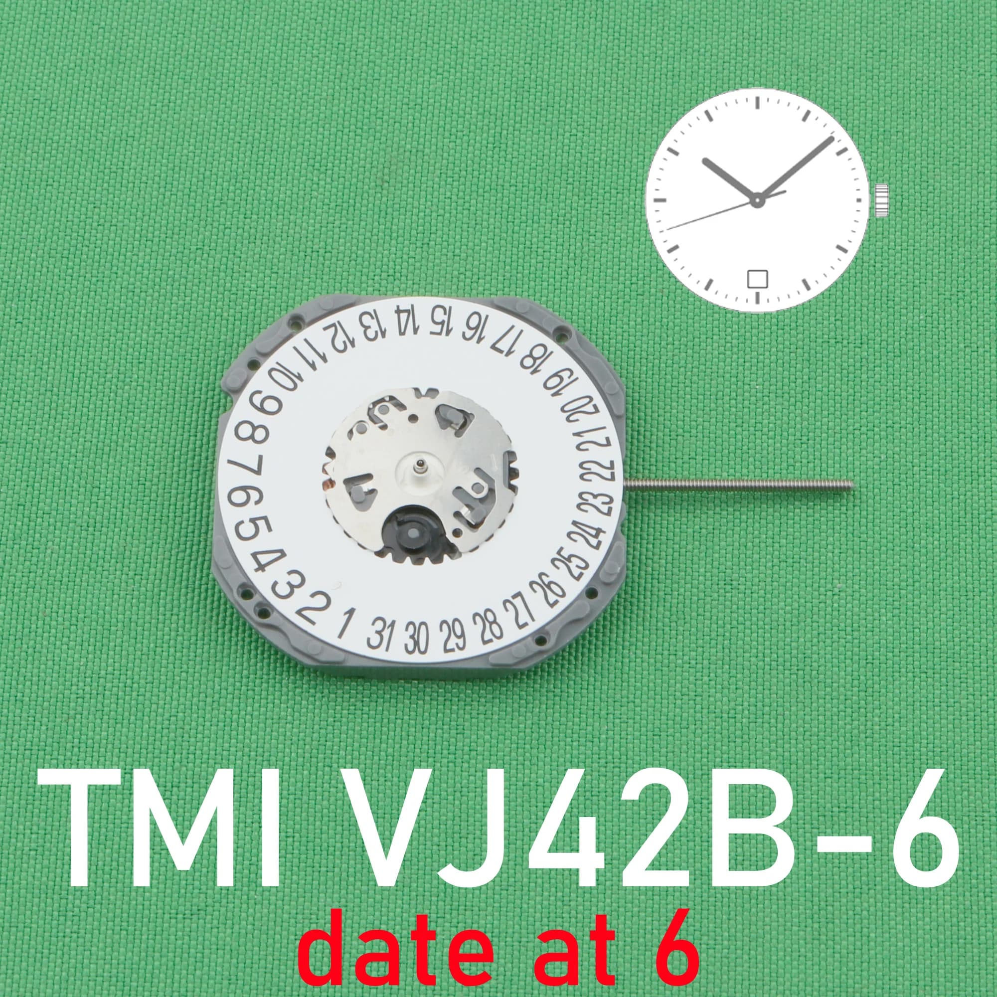 Movimento TMI VJ42B Nuovo Giappone Seiko VJ42b-6 Movimento al quarzo Originale SII/TMI VJ42 Movimento dell'orologio VJ42 Movimento Data alle 6