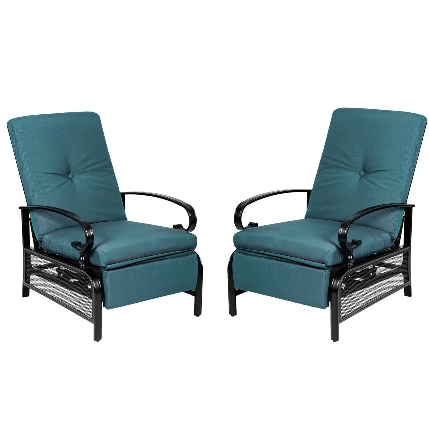 Exterior Chairs Set with Adjustable and Retractable Steel Frame, Removable Bearings, Customizable