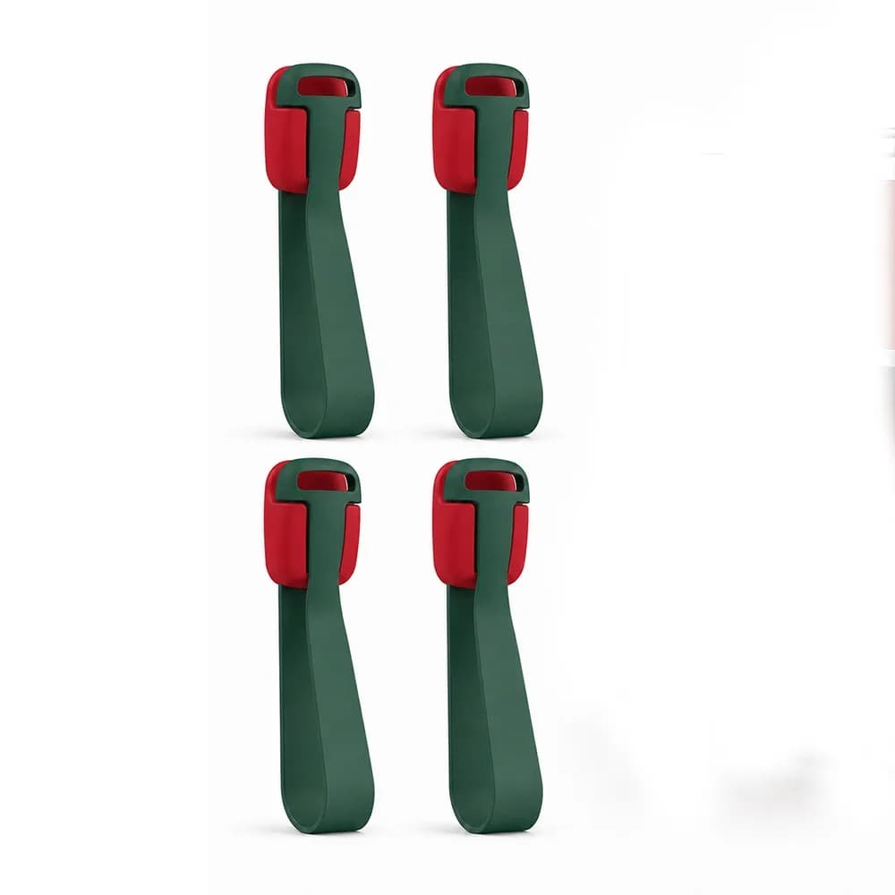 4pcs Reusable Christmas Storage Tie Silicone Cord Sorting Cable Strap Self Adhesive Cable Routing Stocking Display Ties