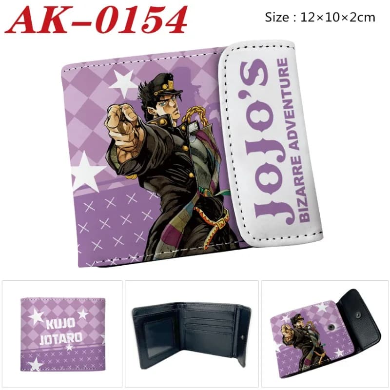 PU Leather Short Wallet JOJO Bizarre Adventure, Porta Carte Unisex, Portamonete per Studenti, Gift for Fan