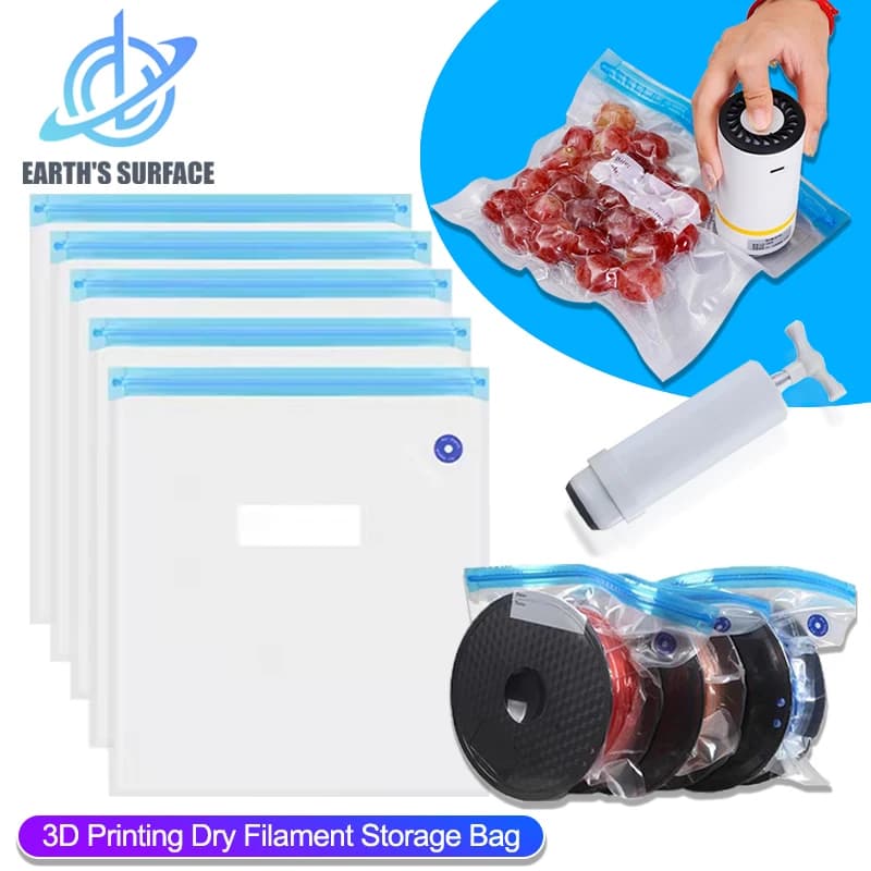 10Pcs 3D Printing DRY Filament Storage Bag PLA ABS TPU PETG Vacuum Bag Dryer Keep Dry Avoid Moisture for 3D Printer Parts
