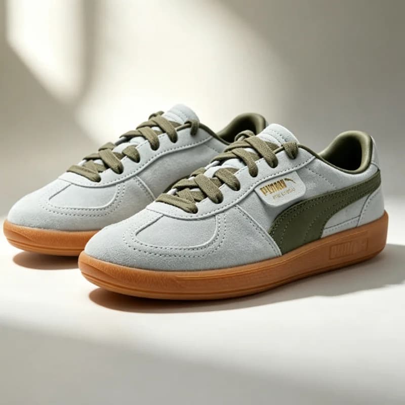 Light Grey Olive Green Puma Suede Retro Sneakers Men Women Gum Sole Vintage Street Casual Flat Trainers