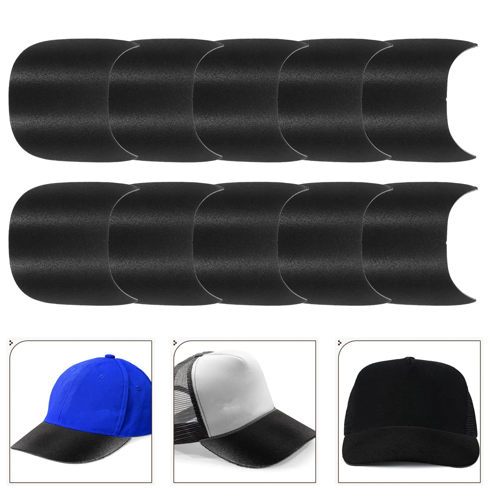 10Pcs Wide Hat Brim Insert for Baseball Golf Hat Uv Protective Visor Cap Making Supplies Stylish Brim Shaper Tool