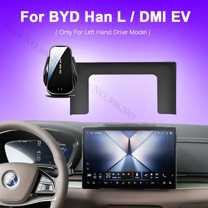 For BYD Han DMI/EV 2020-2026 Car Navigation Screen Mobile Phone Holder Wireless Charging Phone Stand Auto Mounts Support Styling