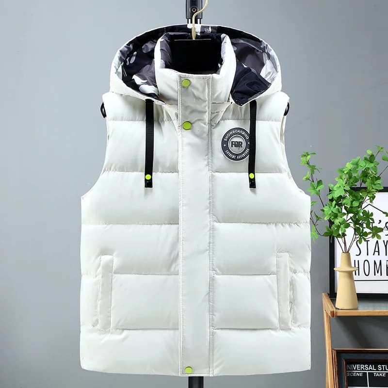 2026 New Winter Warm Men Cotton Padded Vest Detachable Hooded Sleeveless Jackets Men's Clothes Male Thick Coat Oversize 5XL