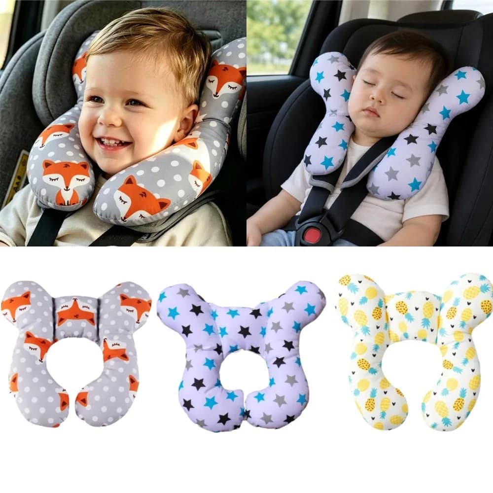 1Pc U-Shaped Stroller Pillow for Kids Head and Neck Support Pillow Soft Breathable Car Seat Stroller Travel Sleep Cushion