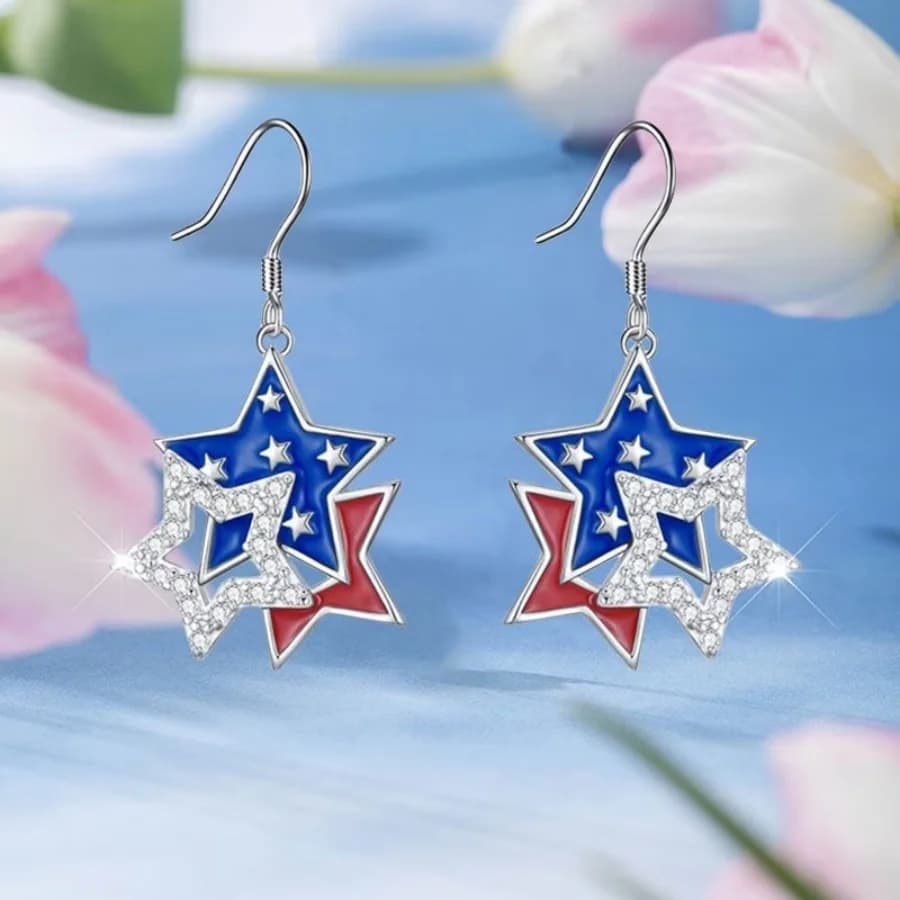 Independent Day Fashion Luxury New Creative Minimalist Earrings Party Commemorative Jewelry Versatile Exquisite Christmas Birthday Gift