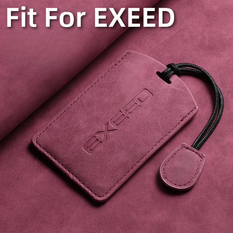 Misura per EXEED Lingyun New Star Era ET ES YaoGuang Lanyue Zhuifeng Portachiavi per auto NFC Smart Card Custodia protettiva in pelle scamosciata