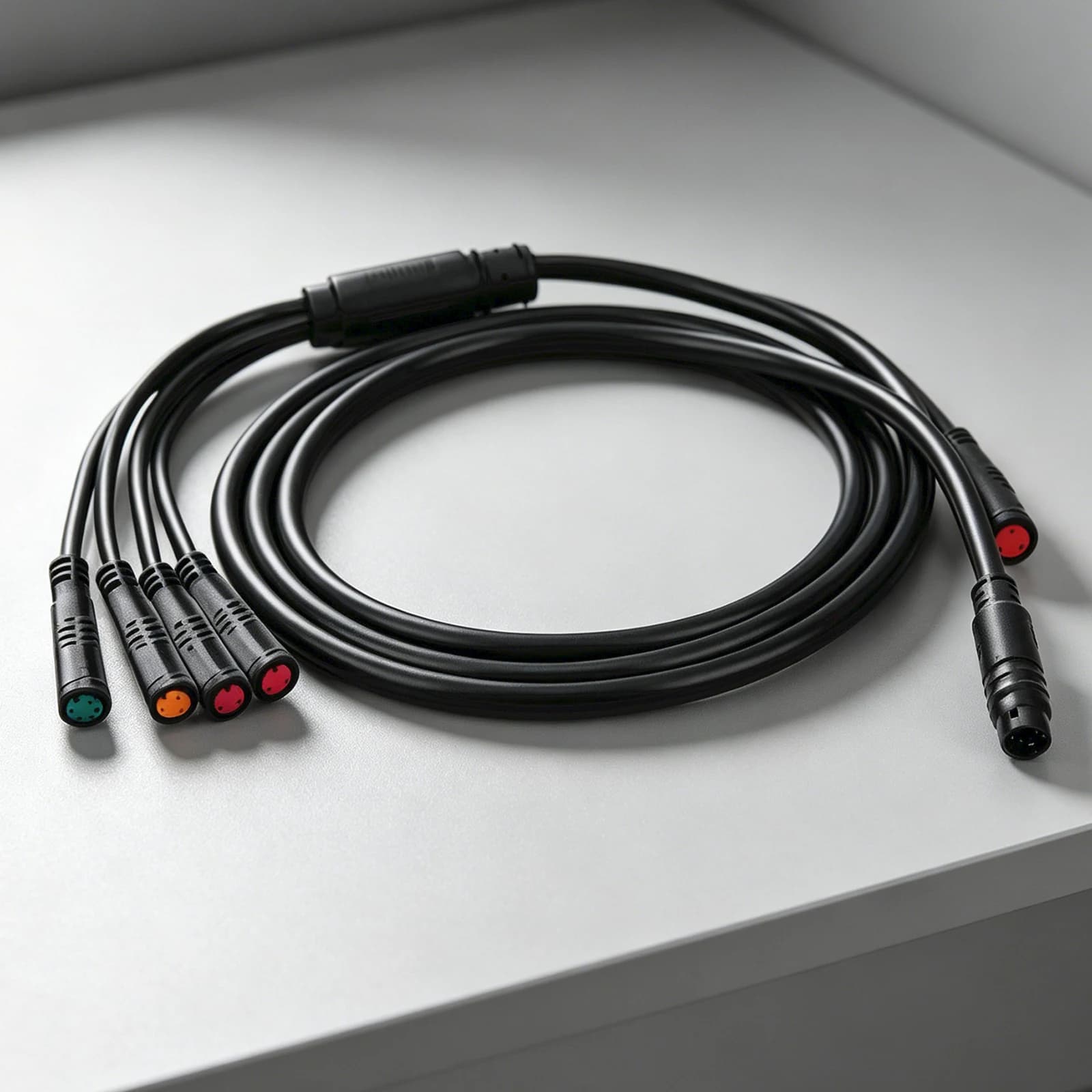 1T5 9-Pin Waterproof Electric Bike Main Harness Ebike Throttle Cable Adapter Replacement Parts for Connecting Controller Lamp