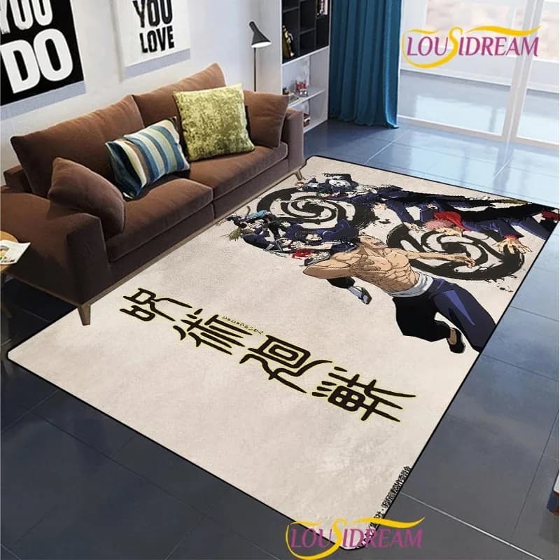 Cartoon Anime Jujutsu Kaisen Carpet Living Room Bedroom Sofa Coffee Yoga Rug Kitchen Door Kids UnSlip Mat Alfombra Birthday Gift