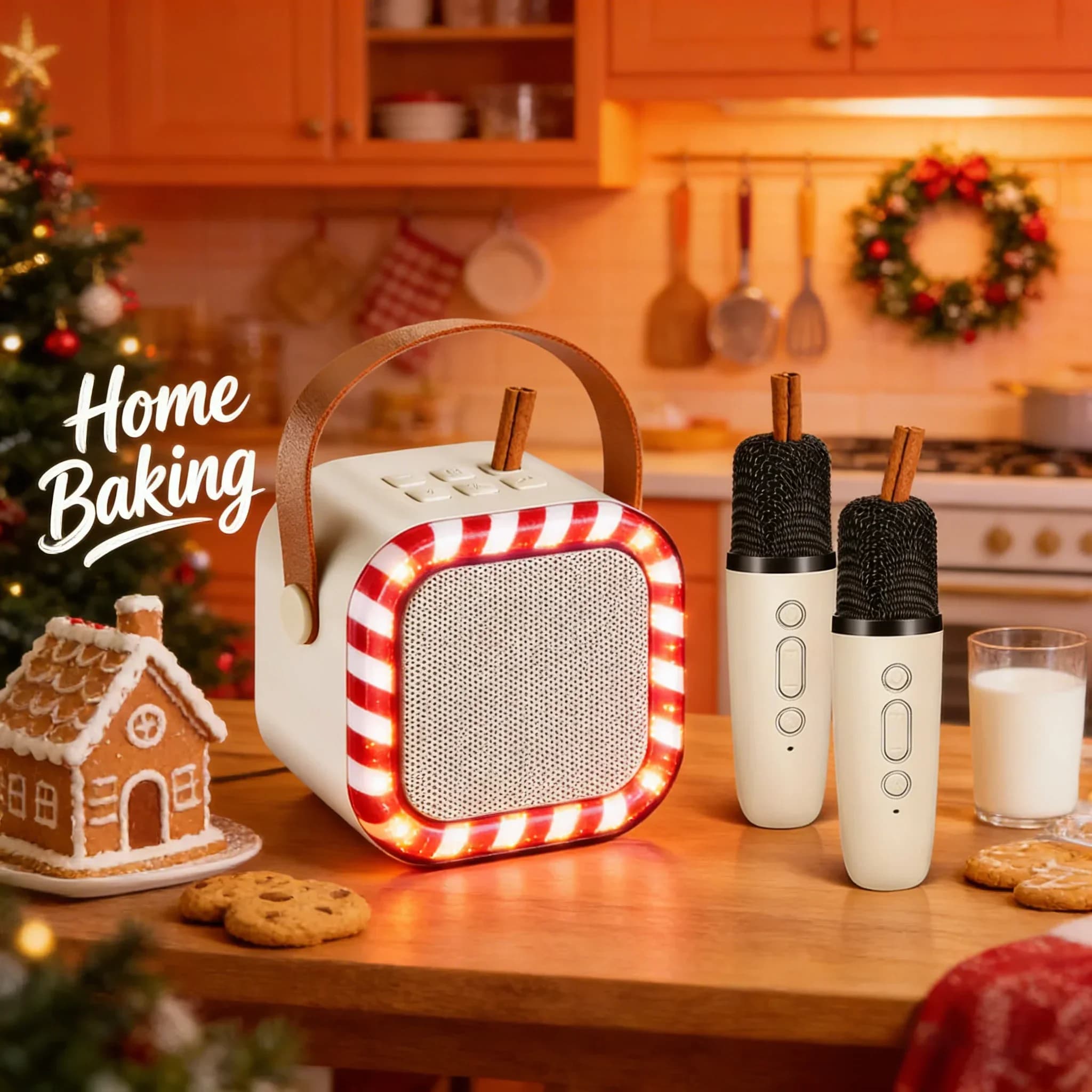 Macchina per karaoke con altoparlante Hi-Fi: 2 microfoni wireless RGB Bluetooth 5.3 - Regalo di compleanno per bambini KTV domestico portatile