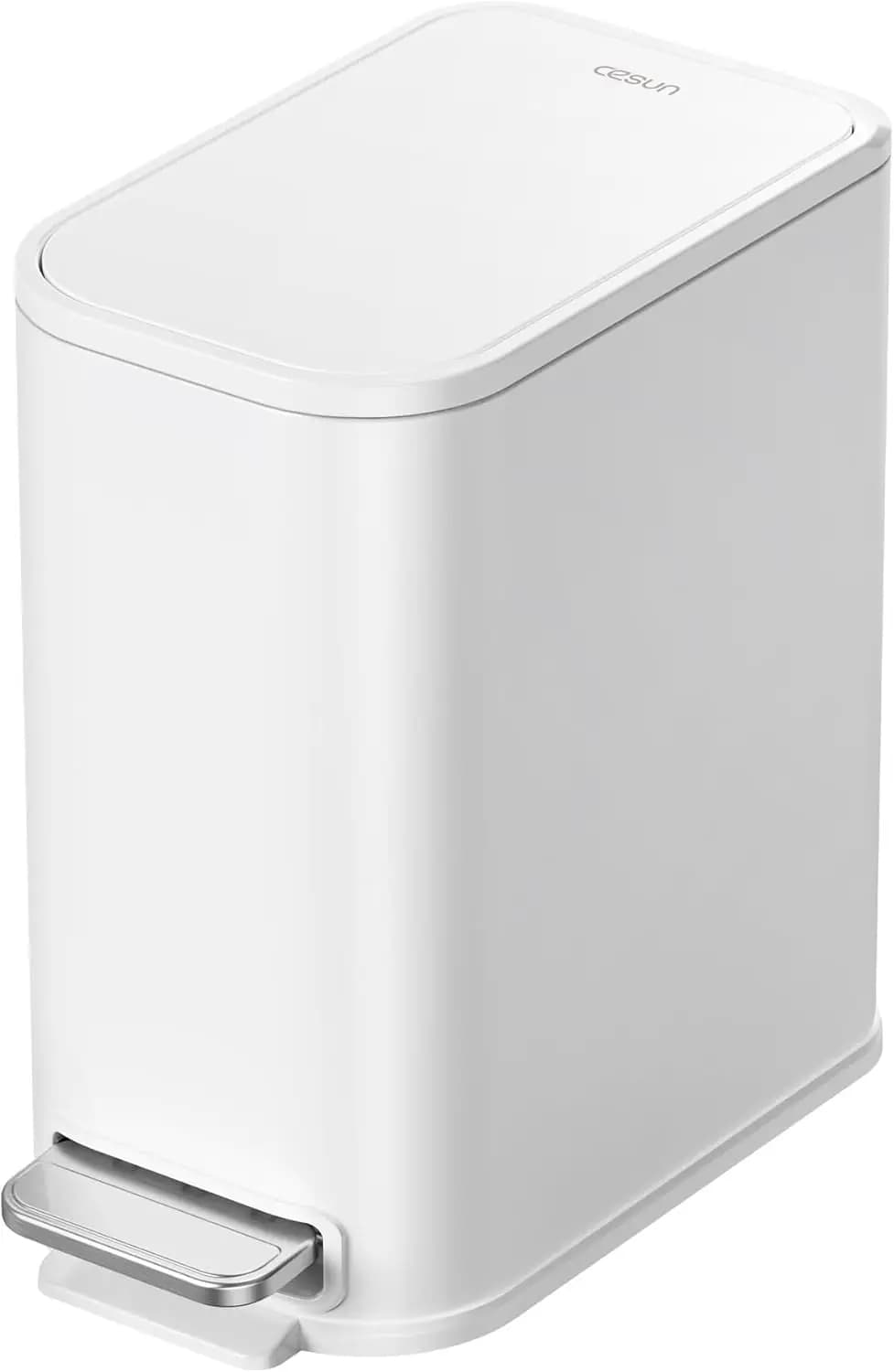 Cestino per bagno con coperchio a chiusura ammortizzata, pedale, 5 L / 1,3 Galloni, in acciaio inossidabile, con secchio interno rimovibile