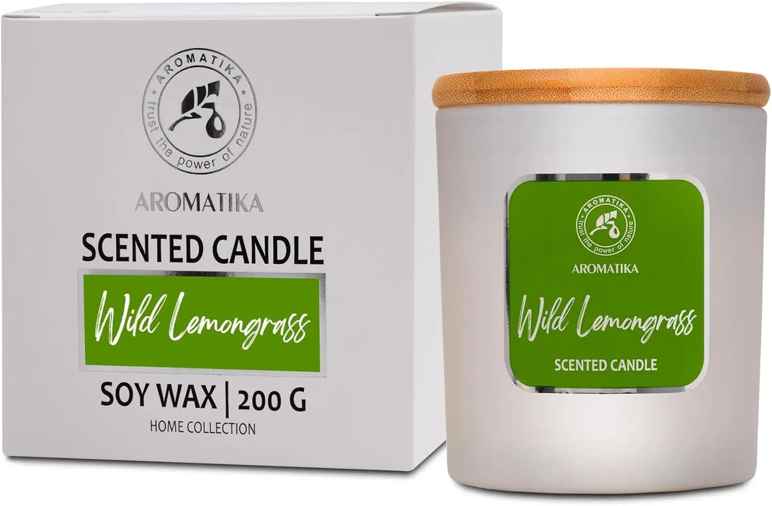 Lemongrass Soy Cera Candle - Aromatherapy, Duration 45 Hours, Glass Gift