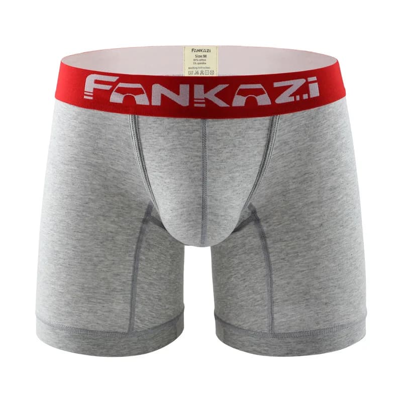 Men Sexy Long Leg Boxer Cotton Shorts Men Underwear Mid Waist Underpants Long Boxer Shorts Gay Calzoncillos Hombre Boxer Marca
