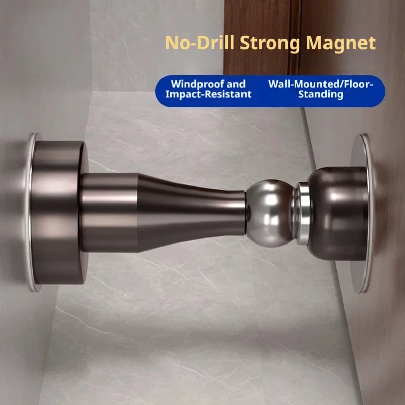 Fermaporta Magnetico Resistente: Supporto per Porta in Acciaio Inossidabile Robusto per Camera da Letto e Sicurezza Domestica