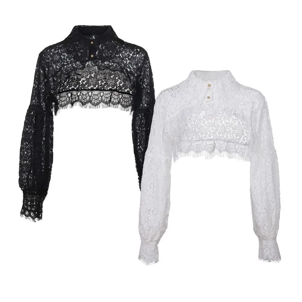 Cute Lace Sunscreen Shawl Chiffon Floral False Collar Clothes Accessories Women