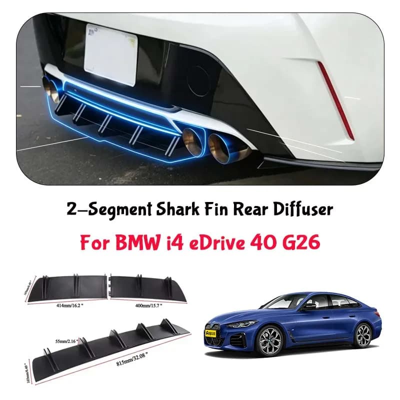 For BMW i4 eDrive 40 G26 Shark Fin Rear Diffuser Split Chassis Spoiler Auto Aerodynamic Parts Aerodynamic Modification