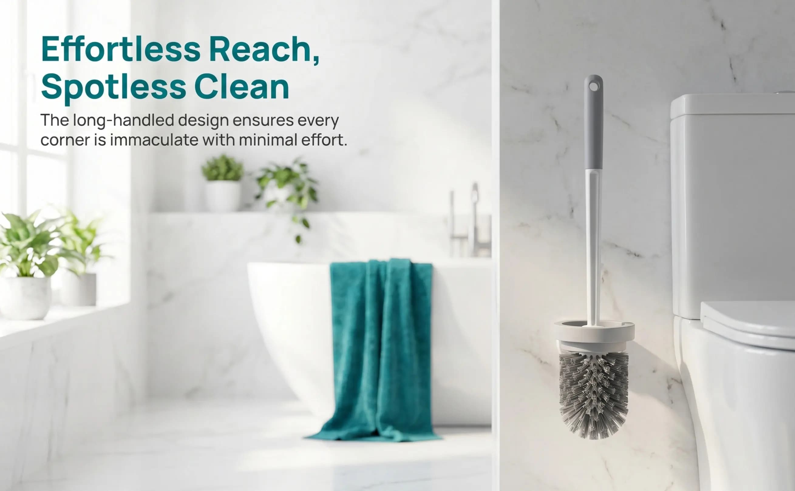 Rv Toilet Brush Wall Mount Holder For Rv Toilet Cleaning Dorm Room Handle Gentle Round Bristles Thorough Bathroom