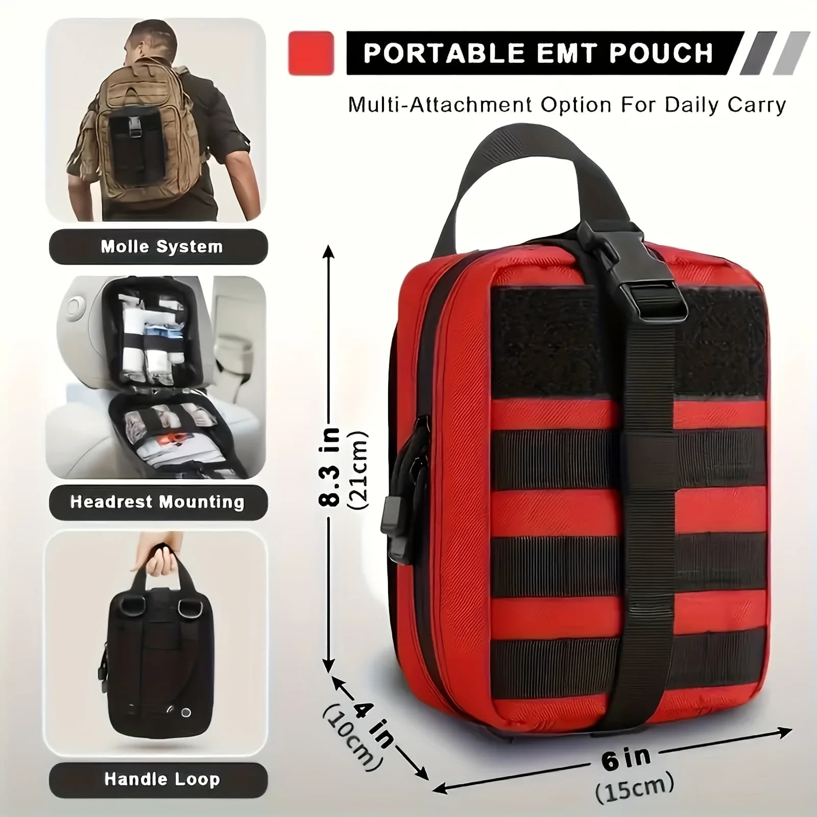 Kit di pronto soccorso portatile di grandi dimensioni da 1 pezzo Borsa di emergenza da viaggio per la casa all'aperto, campeggio, escursionismo, kit di pronto soccorso multifunzionale per auto