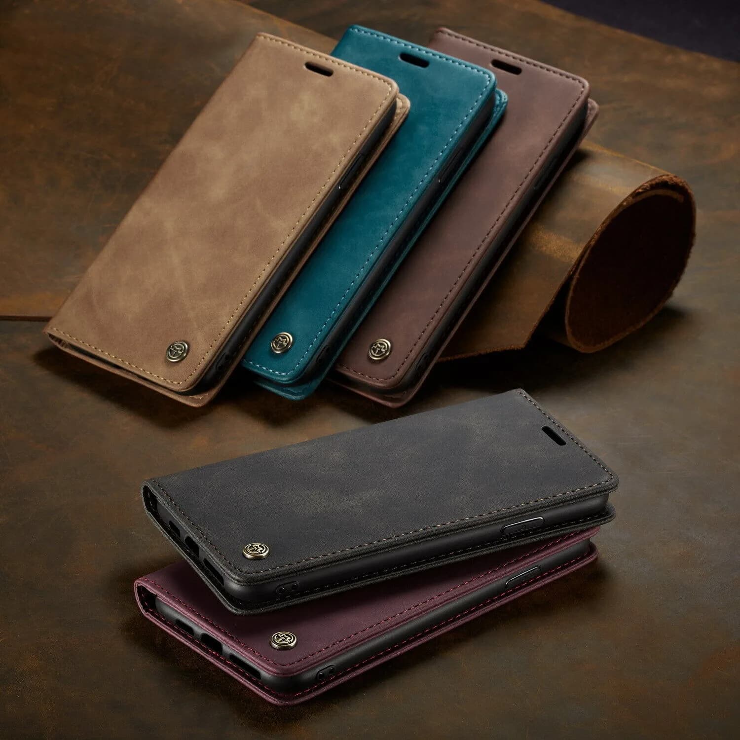 Wallet Leather Flip Case Cover For Iphone 17 16 15 14 13 11 Pro Xs Max 12 Mini Xr Se 8 7 Plus Card Holder Shockproof Phone Cases