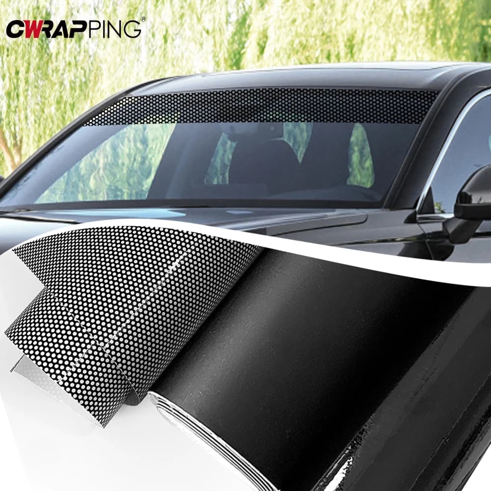 Adesivi per parasole per auto Parabrezza anteriore automatico Pellicola in vinile 3D Adesivi decorativi impermeabili per parasole per ingranaggi posteriori per accessori auto