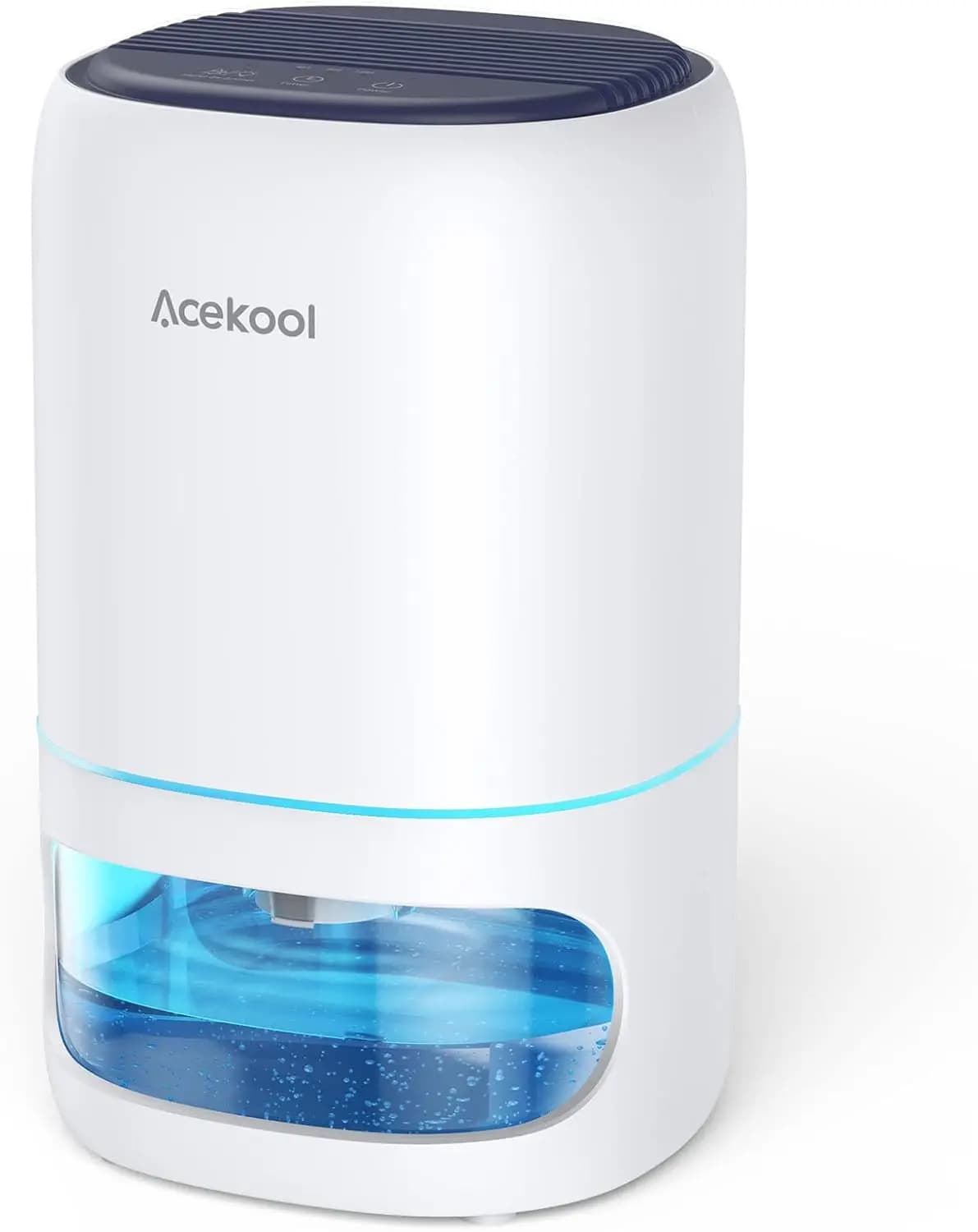 Deumidificatore Compatto da 35oz con 7 Luci Colorate, Portatile a Basso Consumo Energetico per Casa, Camera da Letto, Bagno, con Timer di Spegnimento Automatico, Ultra Silenzioso, Bianco