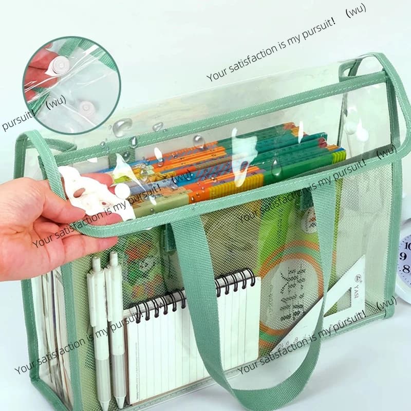 Organizzatore di cartelle di file in PVC trasparente da 1 pezzo con scomparti multipli per tablet, conservazione di materiale scolastico