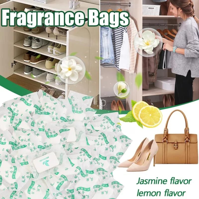 100/10 Pezzi Sacchetti Perfume al Gelsomino e Limone, Pastiglie Perumate per Vesti, Deodorante per Cassetti e Auto, Aromaterapia, Deodorante per Ambienti Domestici