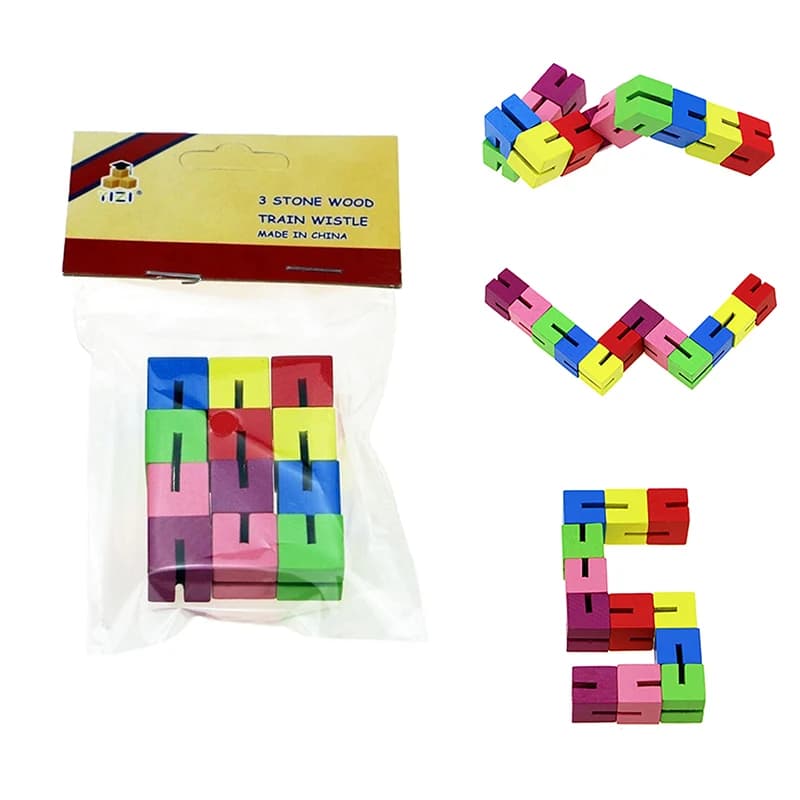 Blocchi di Costruzione in Legno Colorati a Cubo, Giocattolo Creativo Antistress per Bambini e Neonati, Gioco Educativo