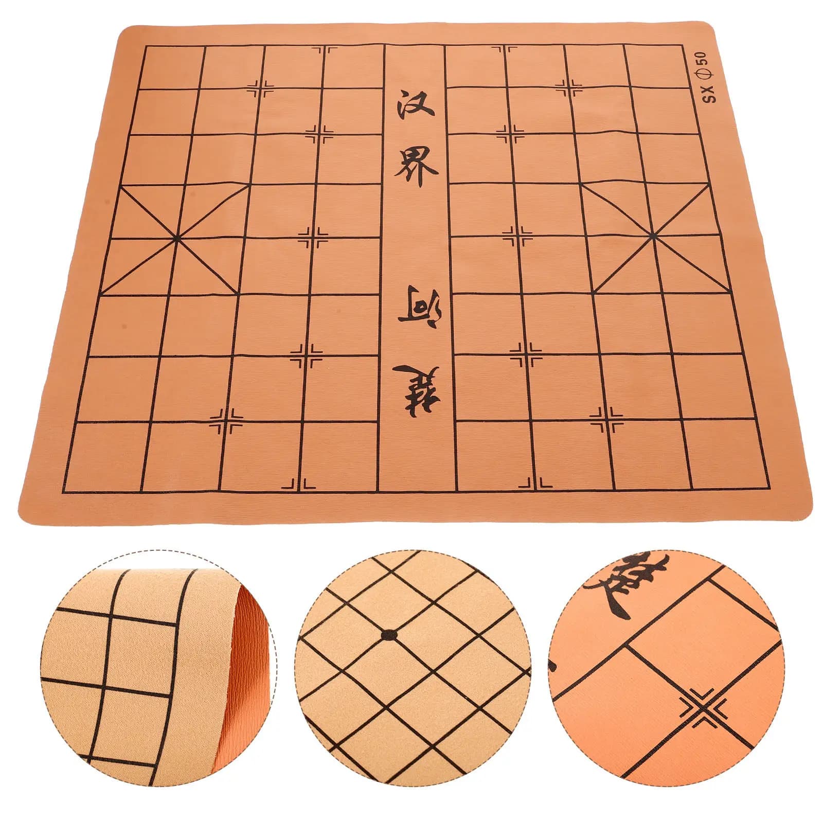 Portable Foldable Dual-Sided Chessboard Xiangqi Go Game Mat PU Surface Lightweight Compact Design for Home Travel Training