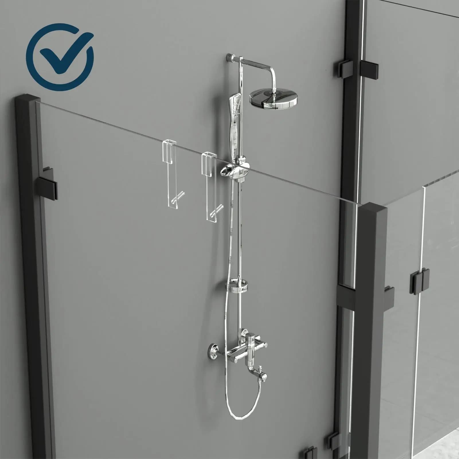 Acrylic bathroom hooks for towels Bathroom door over the shower Towels door No drilling
