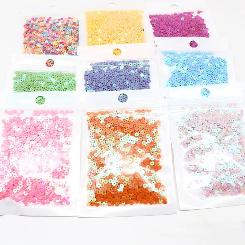 10g Paillettes di colore puro Piatto rotondo Pvc Paillettes allentate Paillettes Ricamo artigianale Accessori per ricamo in tessuto da donna 3mm 4mm 5mm 6mm