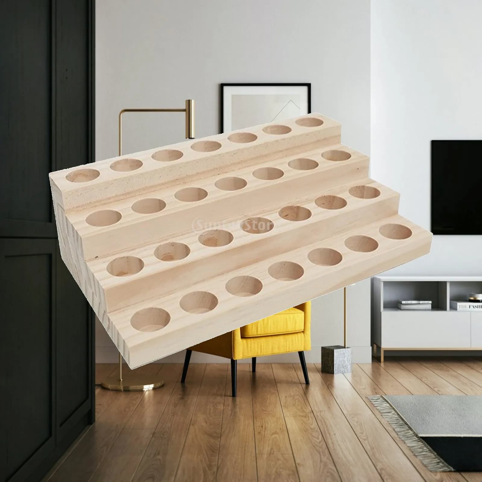 Wooden Essential Oil Rack Sturdy Essential Oil Display Rack Wooden Bottle Display Organized Accessible for Retailers, Countertop