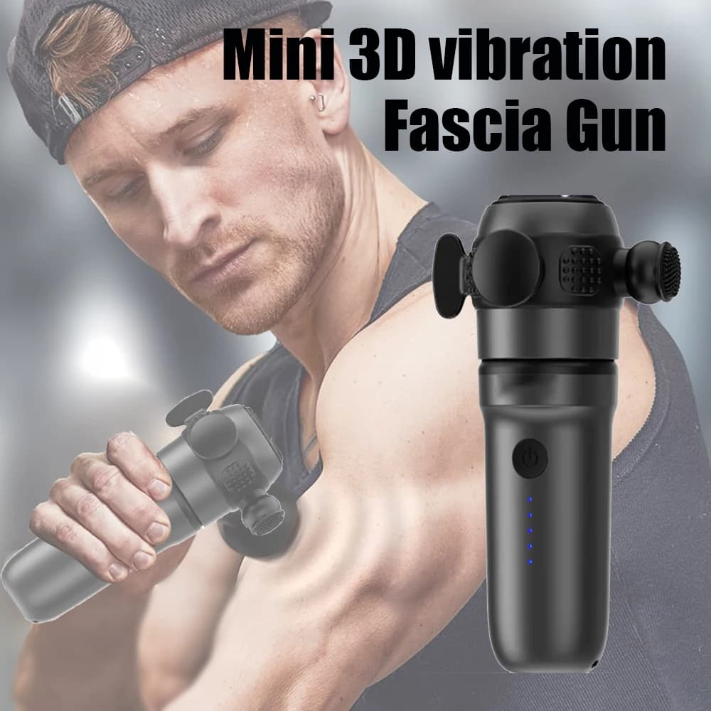 Mini 3D Vibration Fascia Gun Deep Tissue Massage High Frequency Vibration Percussion Muscle Massager for Home, Gym, Office