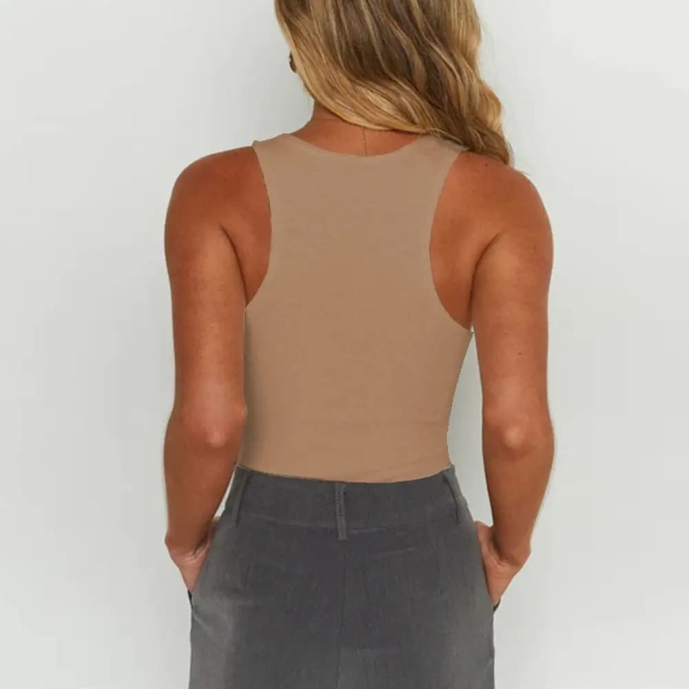 Simple U-neck Bodysuits Shapewear Seamless Tummy Control Slimmer Body Shapers Sleeveless Butt Lifting Underwear for Women Ladies
