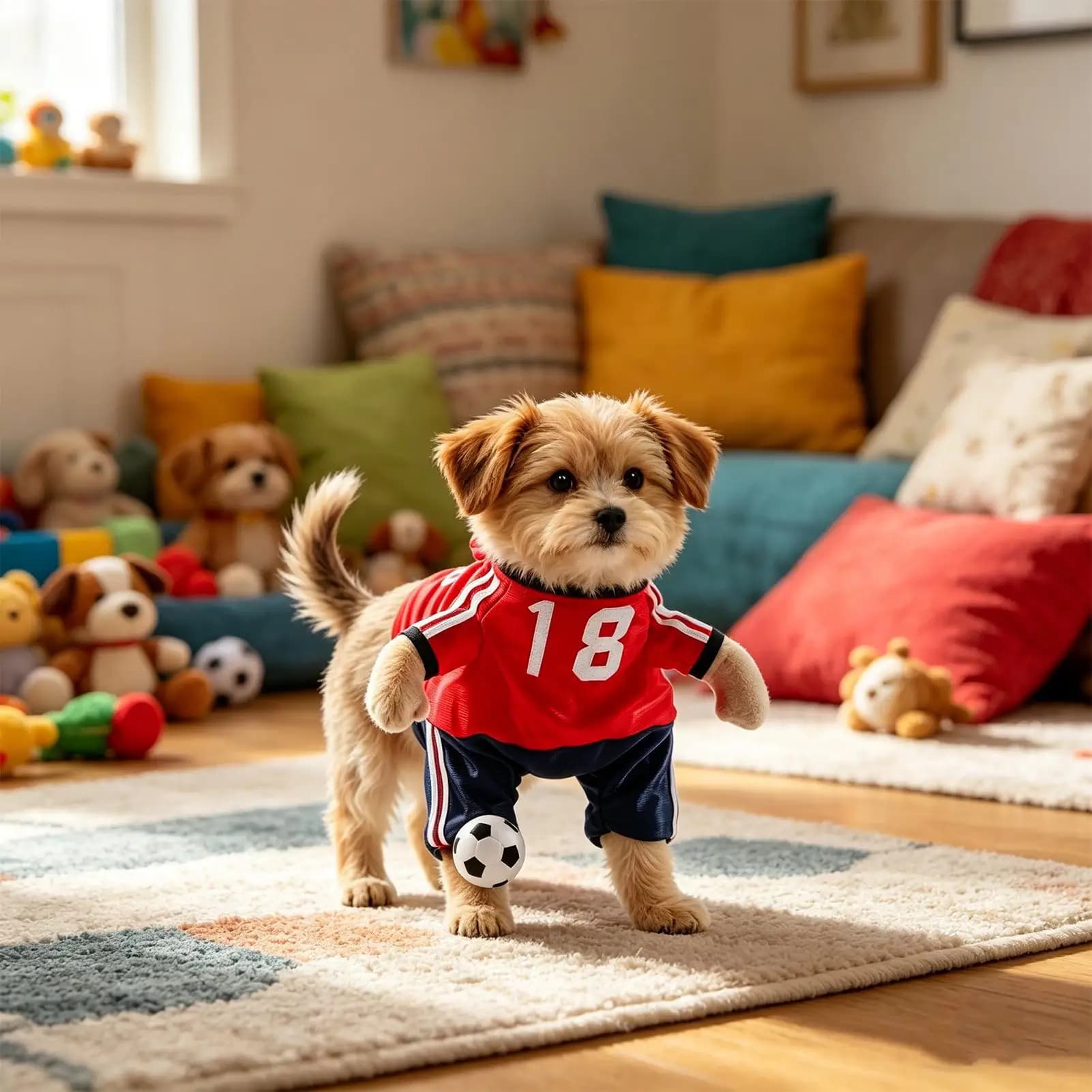 Maglia da calcio per cani, leggera e traspirante, abbigliamento sportivo per cuccioli, gattini, gatti, animali domestici, compleanno estivo