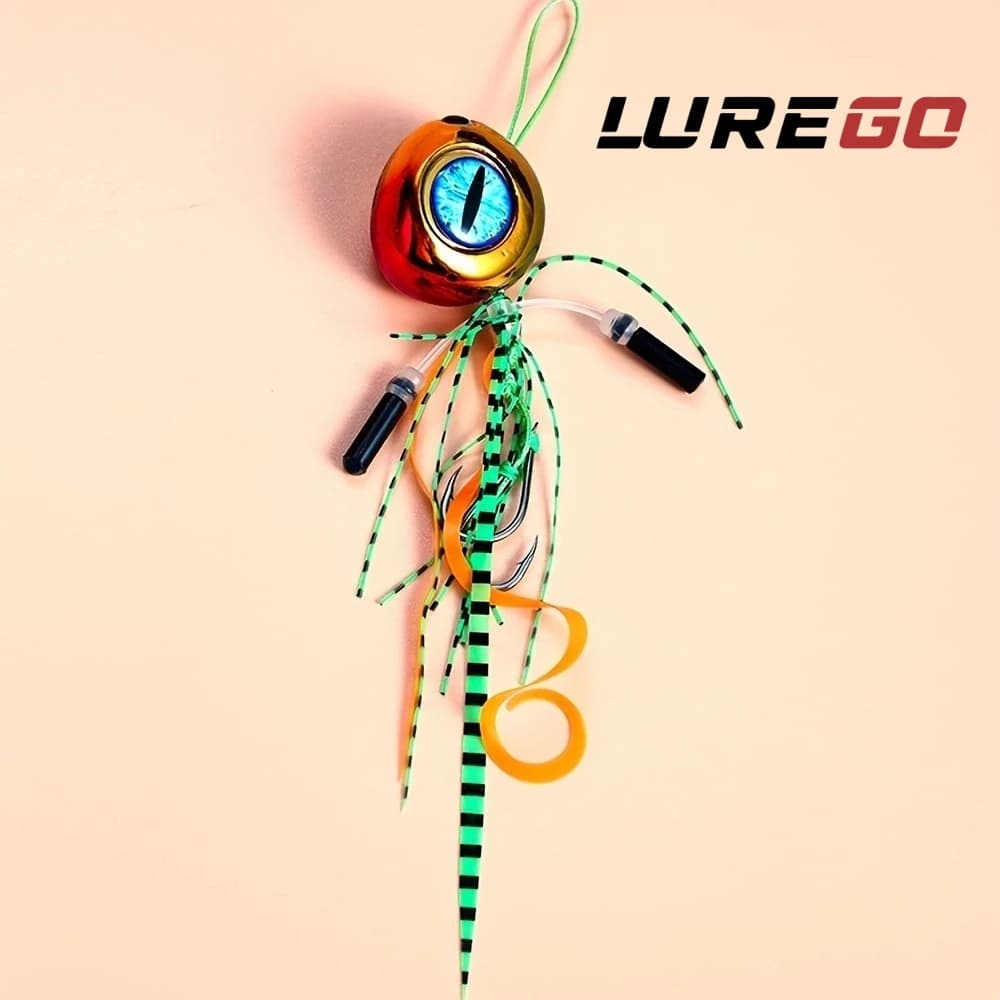 1PC Kabura Slider Jig Lure – Streamer in silicone a ricciolo naturale, multi-peso (40-200g) con azione migliorata per la pesca a fondo in acqua salata