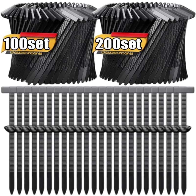 Fascette stringicavo universali in nylon, resistenti, autobloccanti, con fibbia, resistenti ai raggi UV, per riparazione parafanghi e bagagliaio auto