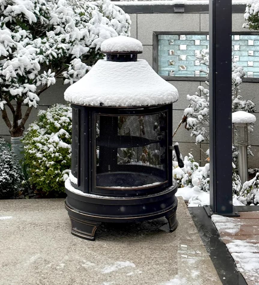 Stufa a Legna per Esterni con Braciere e Griglia Barbecue, Caminetto da Giardino per Campeggio